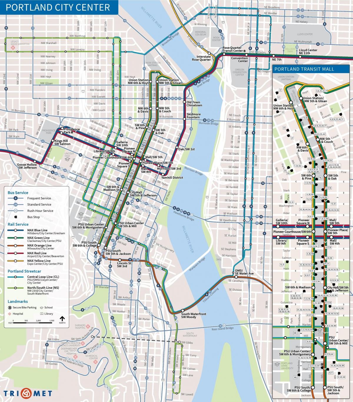 busz térkép Portland