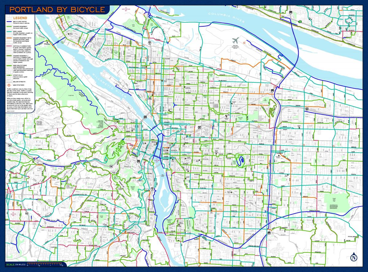 kerékpár Portland térkép