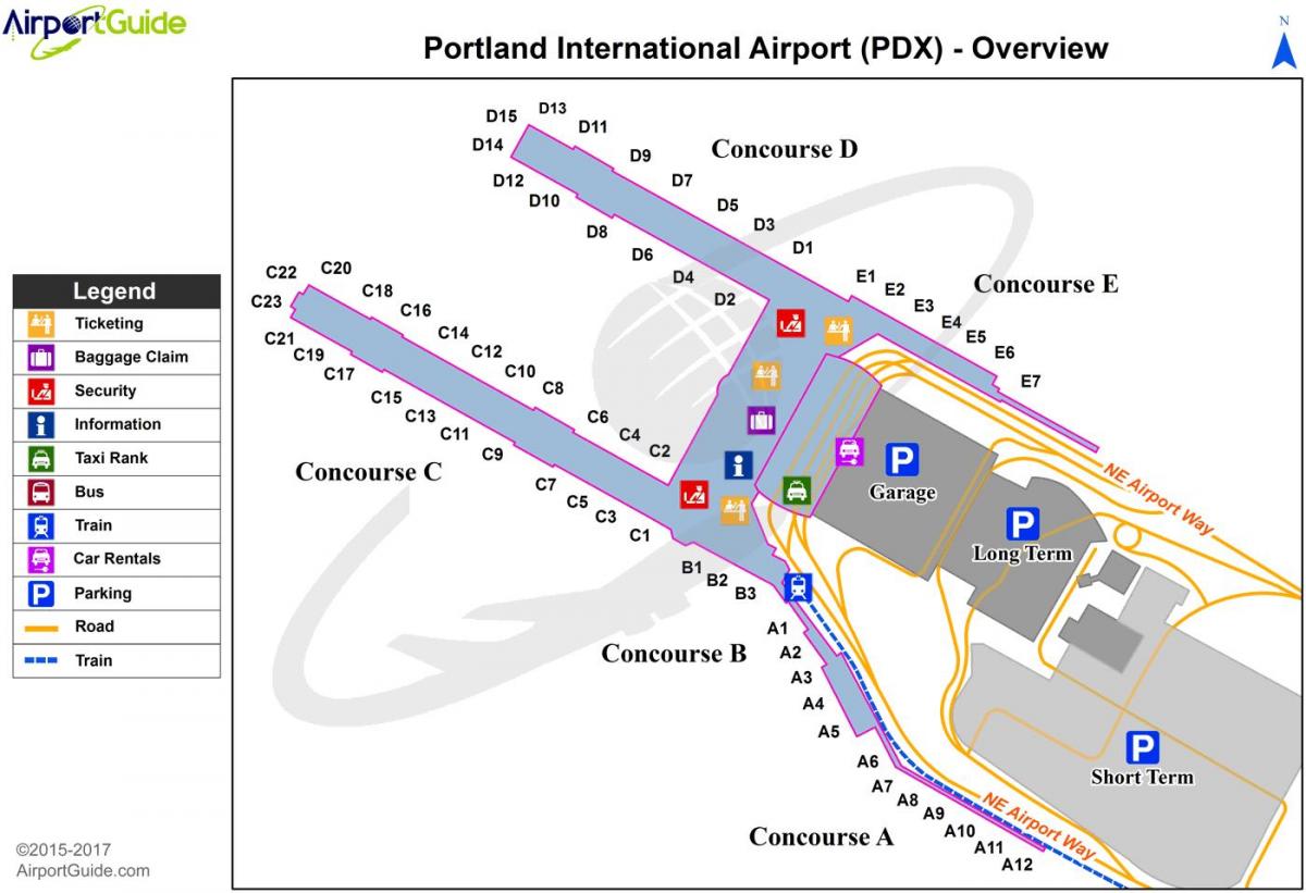 térkép Portland nemzetközi repülőtér