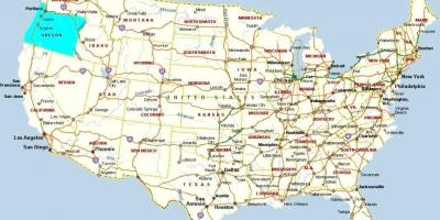 Portland Oregon térképen a USA-ban