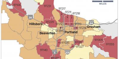 Radon térkép Portlandben